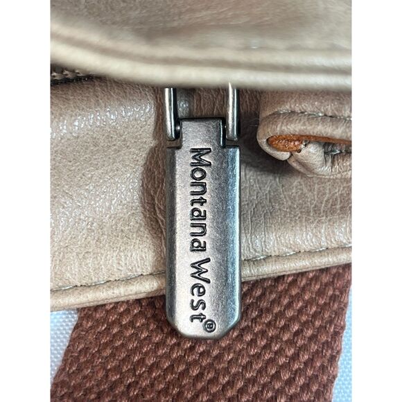 Montana West Conceal Two Tone Brown Vegan Leather Shoulder Crossbody Bag - Picture 8 of 10